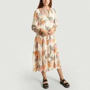 NWT Closed | Women's White Orange Stella Printed Cotton Maxi Dress Size Small